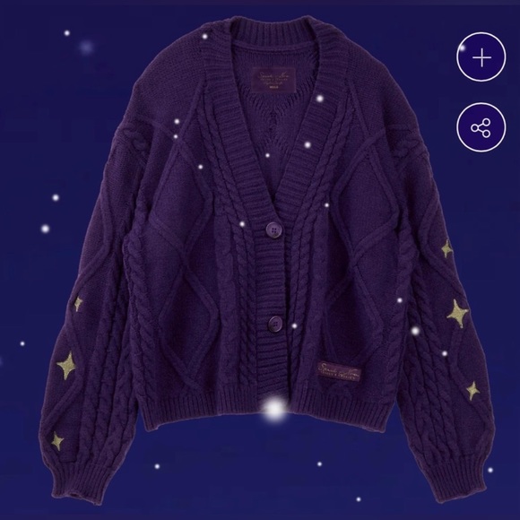 Taylor Swift Speak Now TV Taylor's Version Cardigan Purple Gold Stars Size MD/LG - Picture 4 of 16
